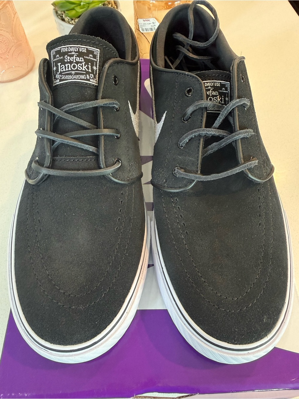 Nike SB Zoom Janoski OG+ Black Suede Low-Top Loafers White Size 9 Men/10.5 Women - Picture 5 of 10